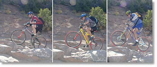 Tom Dean, Raphael Bingert, and Yann Ropars riding rocks